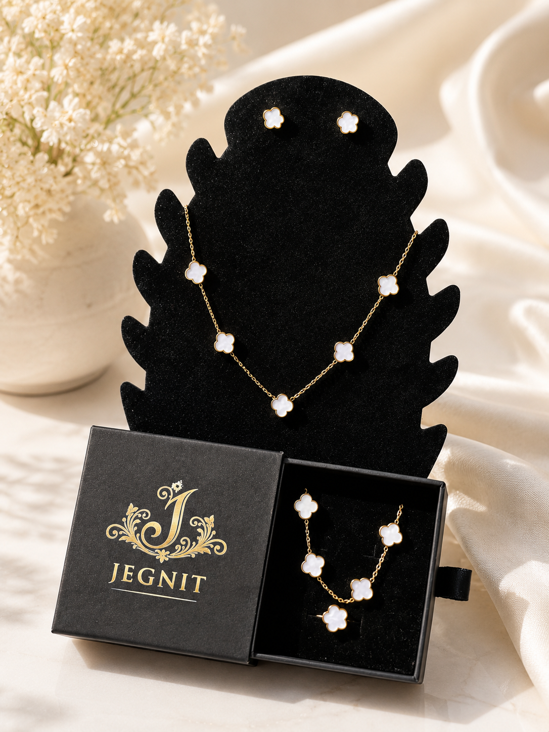 Elegant flower jewelry set
