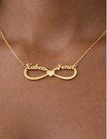 Personalized Infinity Two Name Necklace Custom Double Name Jewelry