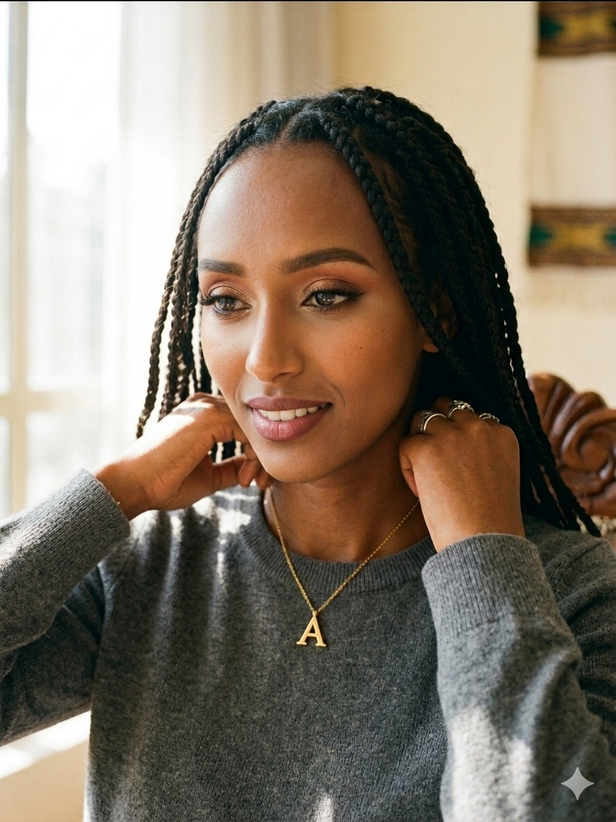 21K Gold Plated Initial Necklace